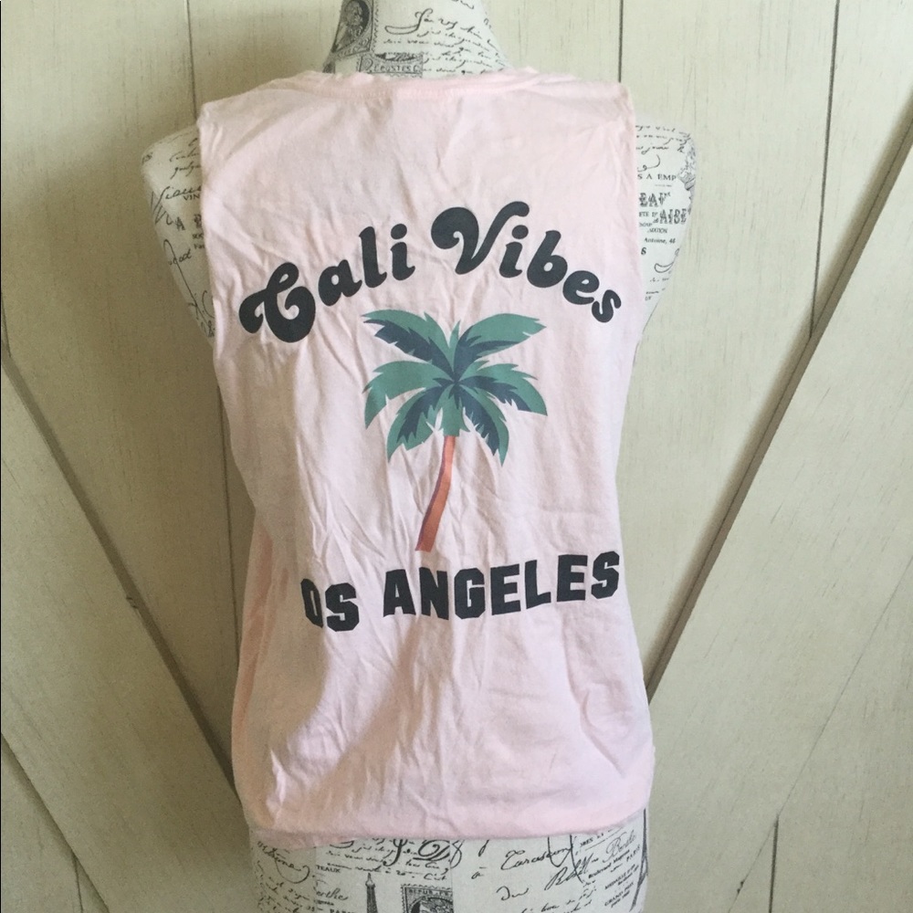 🍍🌴PINK Los Angels Good Vibes Tank🌴🍍